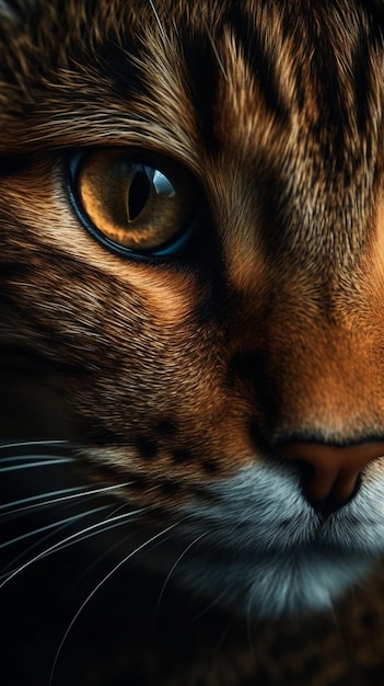 Het oog van een kat is de focus van het oog.