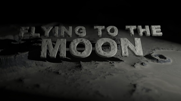 Het oppervlak van de maan met kraters met de tekst 