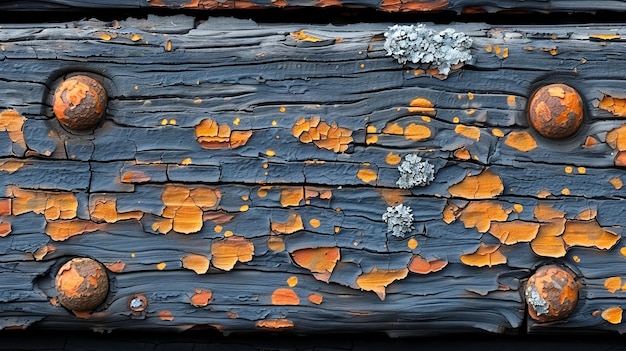 Het oppervlak van het hout is oud en heeft natuurlijke patronen