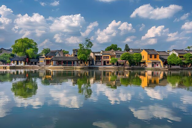 Foto het oude stadslandschap van suzhou suzhou is een beroemde toeristische bestemming in china