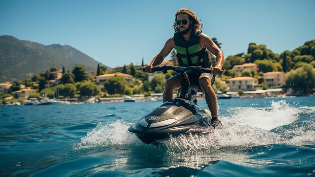 Het overwinnen van de golven met hydrofoil surfen