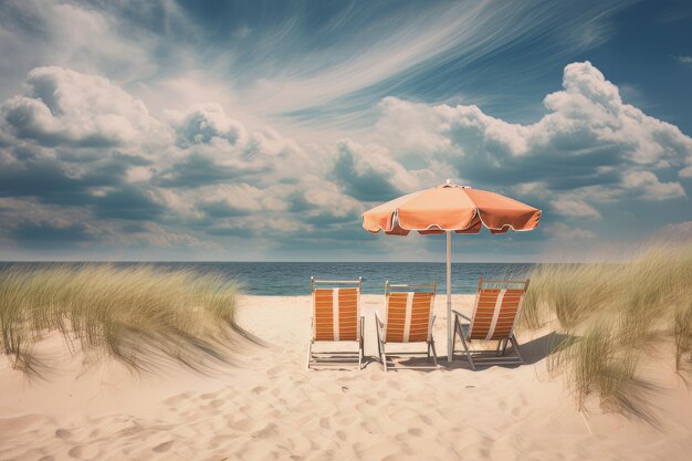 Het paradijs aan het strand lokt foto's van het strandlandschap