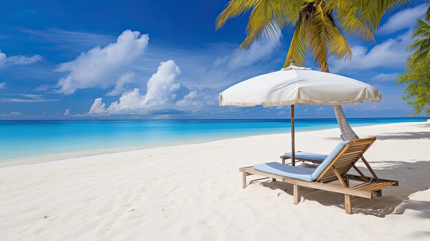 Het paradijs van het witte zand strand