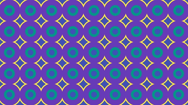 het patroon in de vorm van een cirkel is een patroon van cirkels met een gele en blauwe achtergrond.