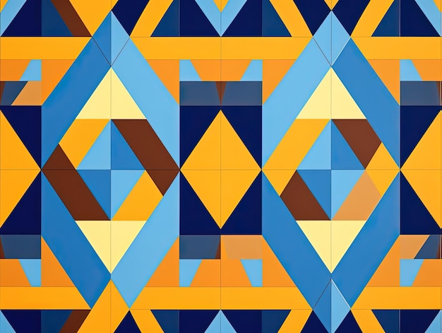 het patroon is kleurrijk en heeft driehoeken in de stijl van de Azteekse kunst