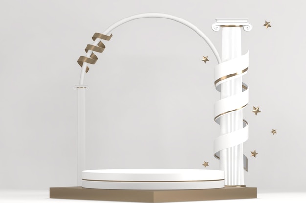 Het podiumpodium voor productendecoratie geschikte 3D-weergave: