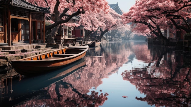 Het prachtige oude landschap van de oude stad Jiangnan