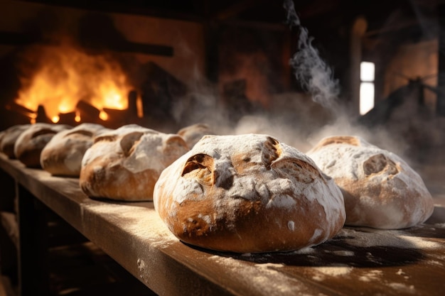 Het proces van het maken van brood in de bakkerijoven