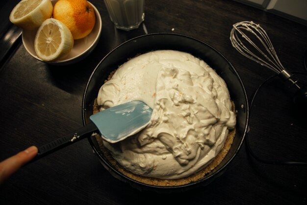Het proces van het maken van cheesecake