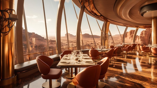 Het restaurant van het red planet mars hotel.