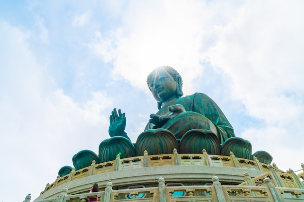 Het reuze standbeeld van Boedha in Ngong Ping, Hong Kong