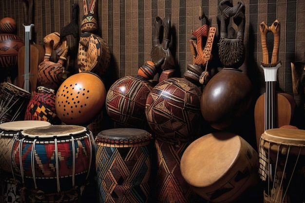 Foto het ritme en de harmonie van afrikaanse muziekinstrumenten