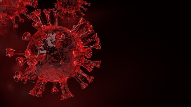 Het rode coronavirus voor medische concept 3D-rendering