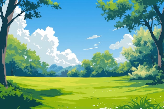Het rustige landschap van de zomerweiden