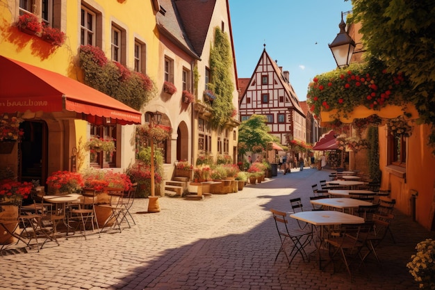 Foto het schilderachtige stadsplein in europa