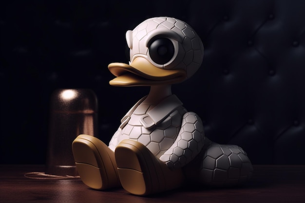 Het schildpadstuk speelgoed op een donkere 3d achtergrond geeft illustratie terug