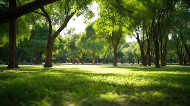 Het serene groene park.