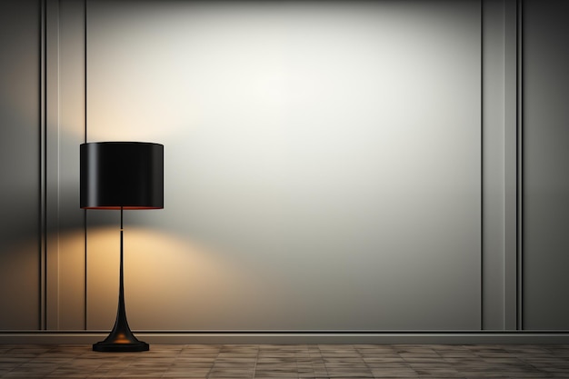 Het silhouet van een eenzame lamp tegen een lege muur minimalistische foto