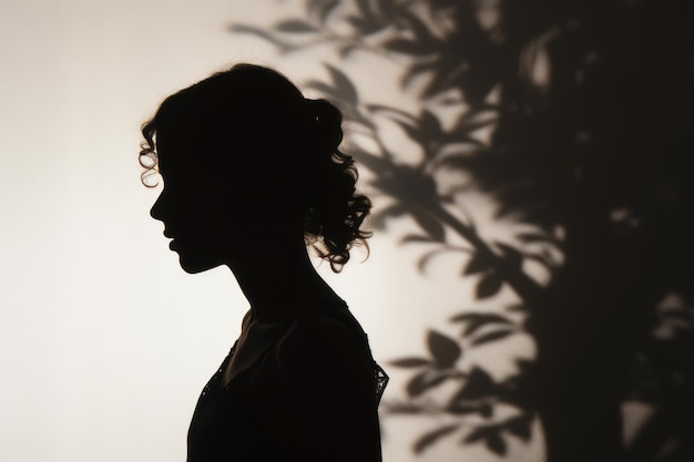 Foto het silhouet van een vrouw voor een boom