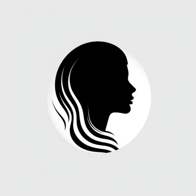 het silhouet van een vrouw wordt in een cirkel weergegeven.