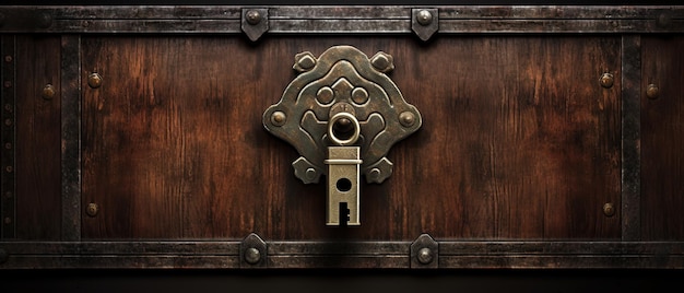 Het sleutelgat van de oude deur of kist.