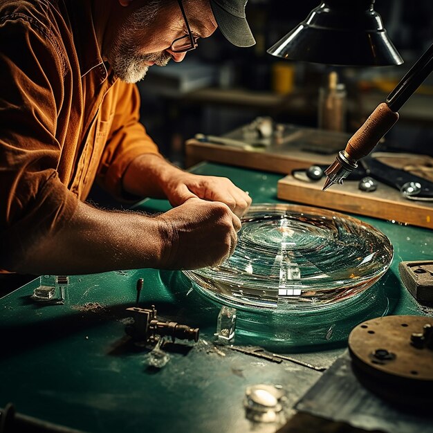 Het snijden van glas met een speciaal gereedschap