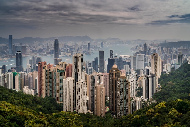 Het stadsbeeld van Hong Kong