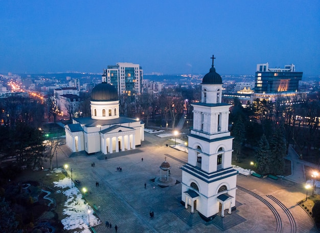 Het stadscentrum van chisinau 's nachts