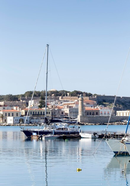 Het stadslandschap Griekenland eiland Kreta stad Rethymno