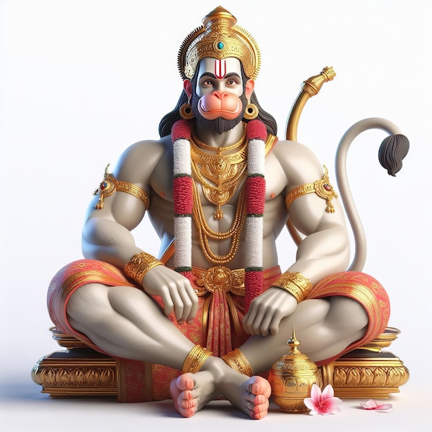 Foto het sterke standbeeld van hanuman.