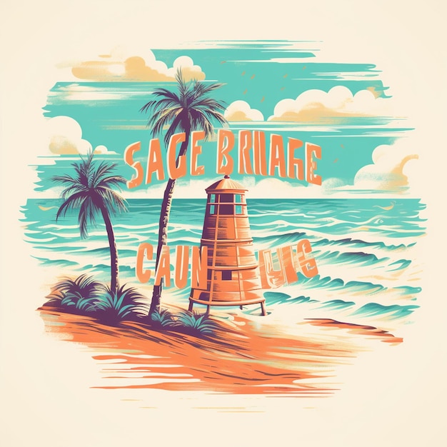 Het strand roept zomer typografie vector grafische t-shirt ontwerpen