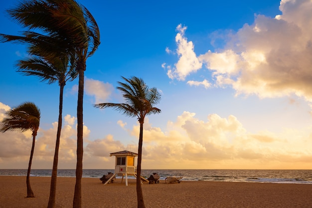 Het strandzonsopgang Florida de VS van Fort Lauderdale