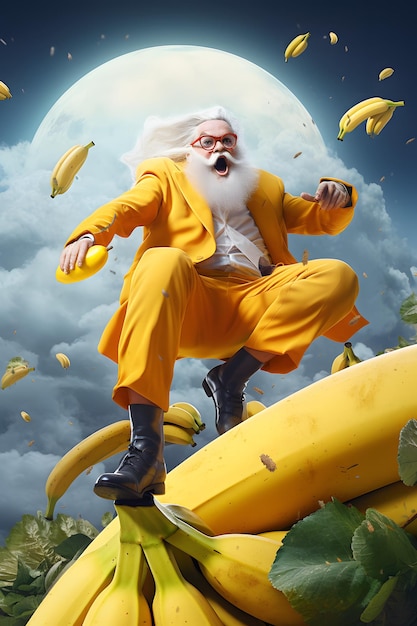 het surrealisme van mens en banaan