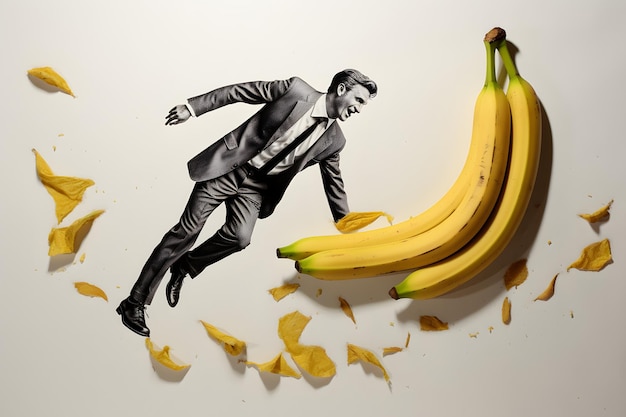 het surrealisme van mens en banaan
