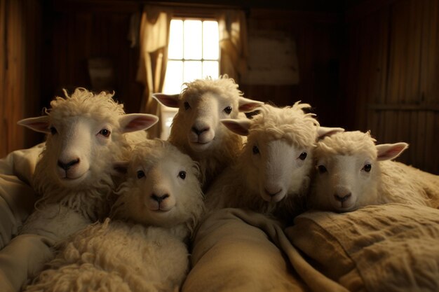Foto het tellen van schapen voor het slapen gaan.