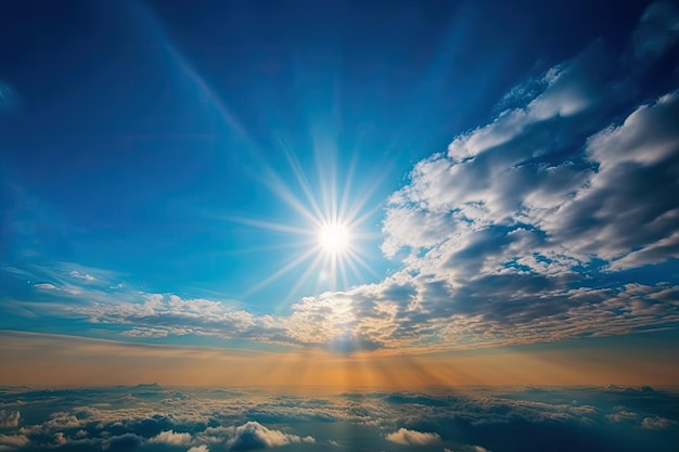 Het uiterlijk van de ochtend blauwe hemel met wolken