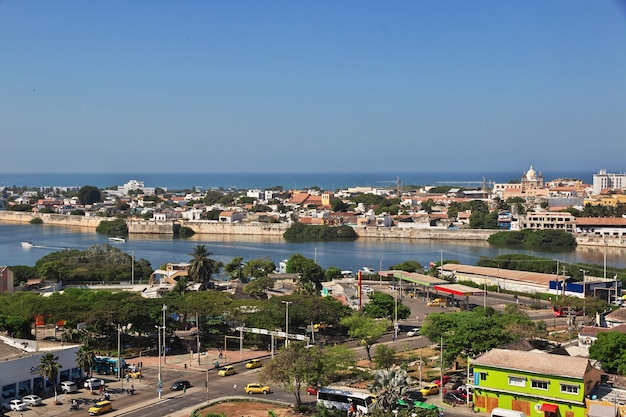 Het uitzicht op Cartagena in Colombia, Zuid-Amerika