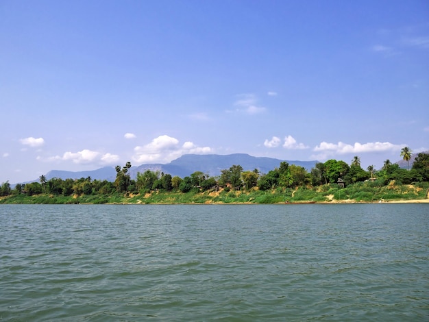 Het uitzicht op de Mekong rivier Laos