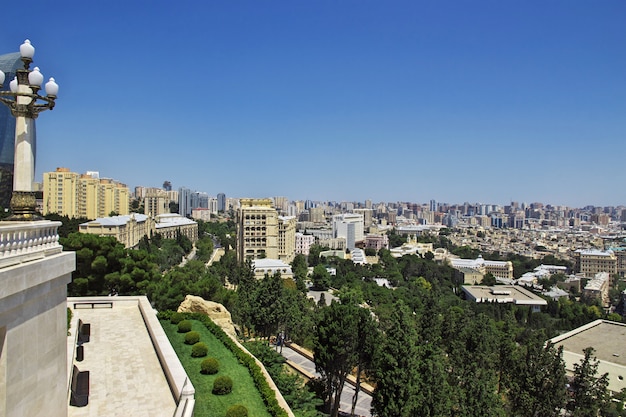 Het uitzicht op de oude stad van Baku, Azerbeidzjan