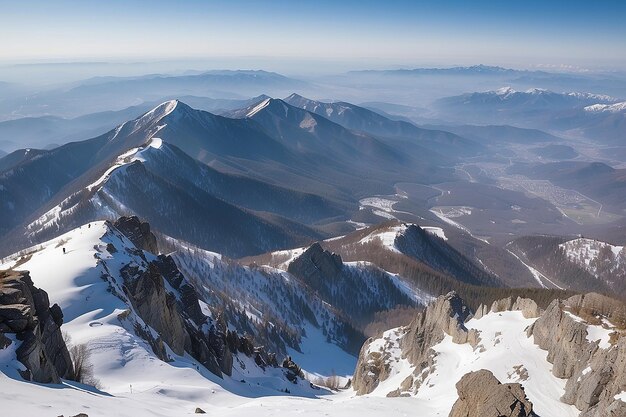 Het uitzicht op de top van de berg