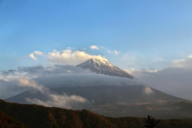 Het uitzicht op fuji in de avond japan