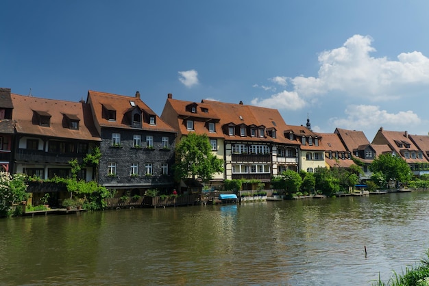 Het uitzicht op het middeleeuwse stadje Bamberg Duitsland