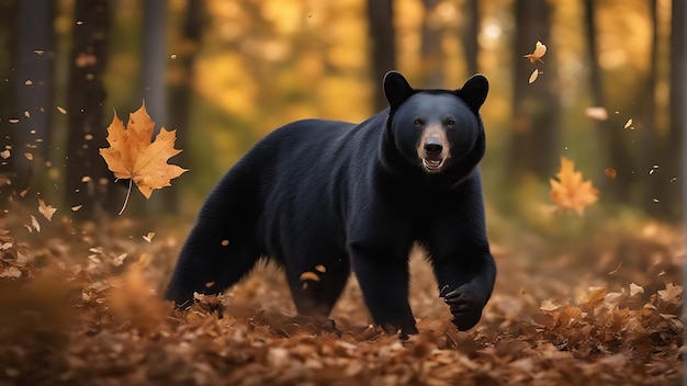 Het vastleggen van de schoonheid van dieren in het wild ter ere van Werelddierendag met een prachtige beer Stock Foto