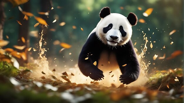 Het vastleggen van de schoonheid van dieren in het wild Viert Werelddierendag met prachtige Panda Stock Foto