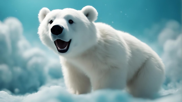 Het vastleggen van de schoonheid van wilde dieren ter ere van Werelddierendag met een prachtige witte beer Stock Photo