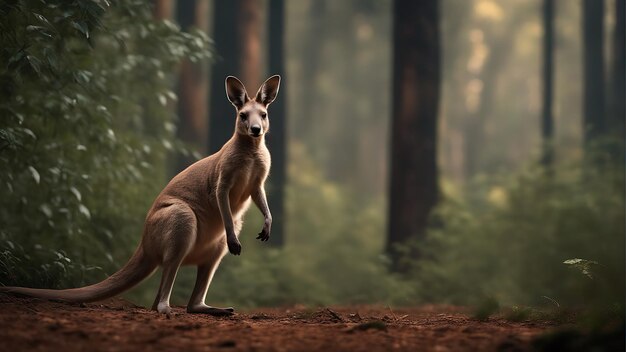 Het vastleggen van de schoonheid van wilde dieren ter ere van Werelddierendag met prachtige kangoeroe Stock Photo