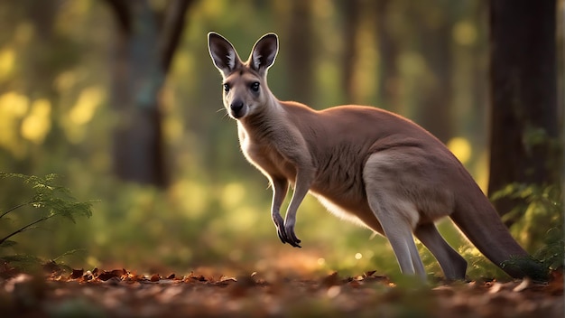 Het vastleggen van de schoonheid van wilde dieren ter ere van Werelddierendag met prachtige kangoeroe Stock Photo