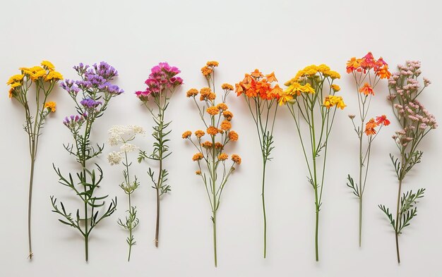 Het verbeteren van de esthetiek van het huis met Yarrow-arrangementen op witte achtergrond