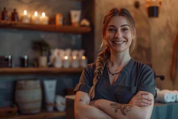 Het verheffen van wellness Spa-therapeuten passie zichtbaar in een rustige spa-oase Toewijding aan uitmuntendheid