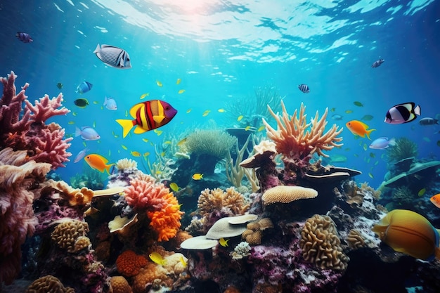 Het verkennen van de diepe kleurrijke vissen en het prachtige koraalriflandschap